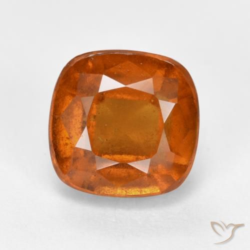 Grenat Hessonite Orange foncé naturelle Coussin, 2.66 ct, VS-SI
