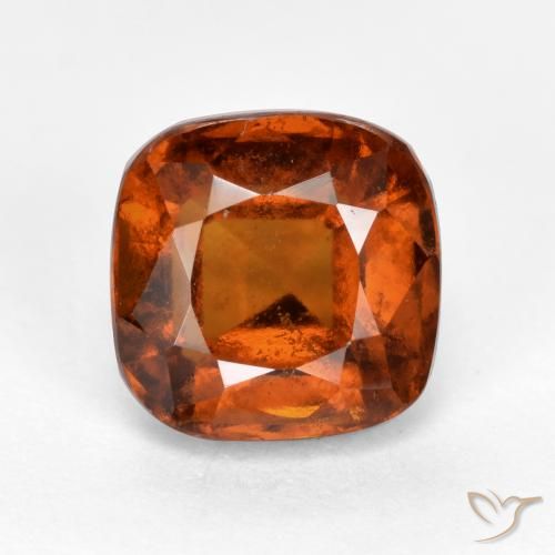 2.43ct Naturel Ambre orange Grenat Hessonite, Coussin, VS-SI
