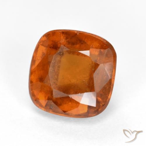 Grenat Hessonite Ambre orange naturelle Coussin, 2.33 ct, SI