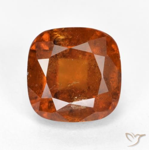 Grenat Hessonite Orange rougeâtre naturelle Coussin, 2.40 ct, SI