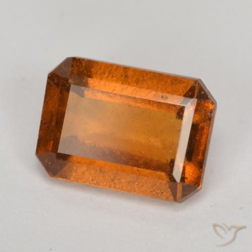 Grenat Hessonite Orange moyen-foncé naturelle Octogone / coupe Émeraude, 1.50 ct, VS-SI