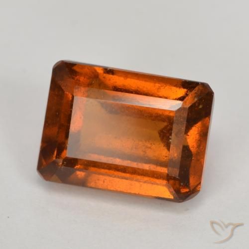 Grenat Hessonite Ambre orange naturelle Octogone / coupe Émeraude, 2.54 ct, VS-SI
