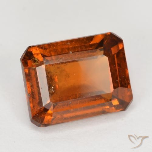 Grenat Hessonite Orange foncé naturelle Octogone / coupe Émeraude, 2.30 ct, VS-SI