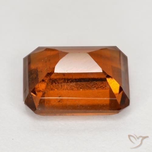Grenat Hessonite Orange foncé naturelle Octogone / coupe Émeraude, 2.30 ct, VS-SI