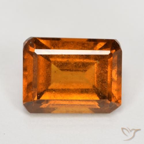 Grenat Hessonite Orange moyen naturelle Octogone / coupe Émeraude, 2.13 ct, VS-SI