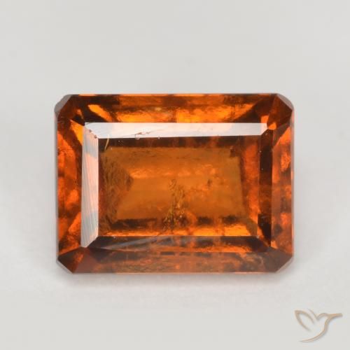 2.16ct Naturel Orange rougeâtre Grenat Hessonite, Taille émeraude, SI