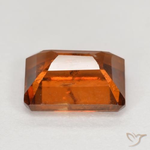 Grenat Hessonite Orange rougeâtre naturelle Octogone / coupe Émeraude, 2.16 ct, SI