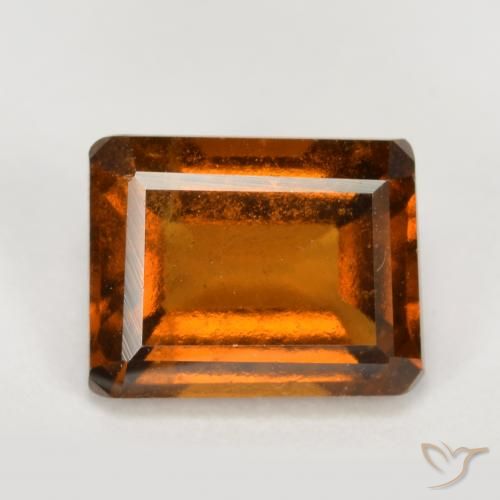 2.12ct Naturel Orange foncé Grenat Hessonite, Taille émeraude, VS
