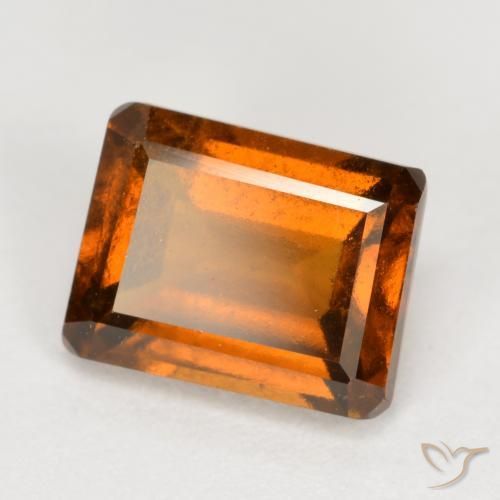 Grenat Hessonite Orange foncé naturelle Octogone / coupe Émeraude, 2.12 ct, VS