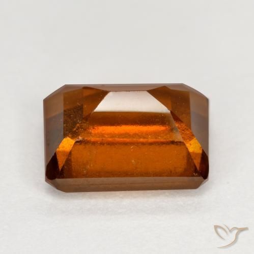 Grenat Hessonite Orange foncé naturelle Octogone / coupe Émeraude, 2.12 ct, VS