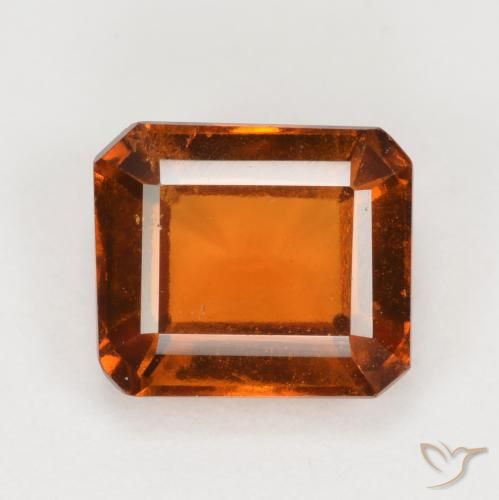 Grenat Hessonite Ambre orange naturelle Octogone / coupe Émeraude, 2.14 ct, VS-SI