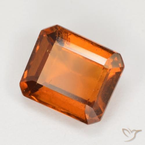 Grenat Hessonite Ambre orange naturelle Octogone / coupe Émeraude, 2.14 ct, VS-SI