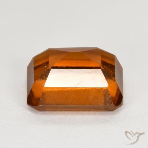 Grenat Hessonite Ambre orange naturelle Octogone / coupe Émeraude, 2.14 ct, VS-SI