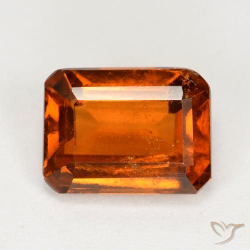 Grenat Hessonite Orange rougeâtre naturelle Octogone / coupe Émeraude, 2.06 ct, VS-SI