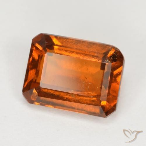 Grenat Hessonite Orange rougeâtre naturelle Octogone / coupe Émeraude, 2.06 ct, VS-SI