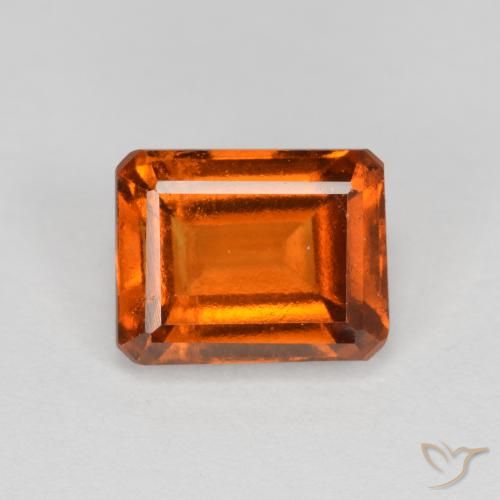 2.21ct Naturel Orange rougeâtre Grenat Hessonite, Taille émeraude, VS-SI