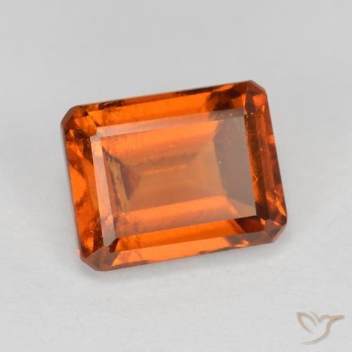 Grenat Hessonite Orange rougeâtre naturelle Octogone / coupe Émeraude, 2.21 ct, VS-SI
