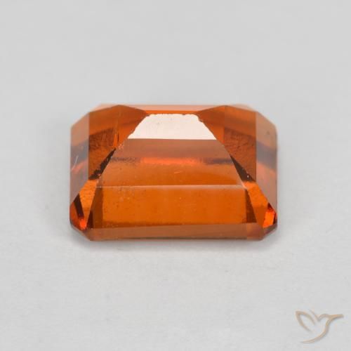 Grenat Hessonite Orange rougeâtre naturelle Octogone / coupe Émeraude, 2.21 ct, VS-SI