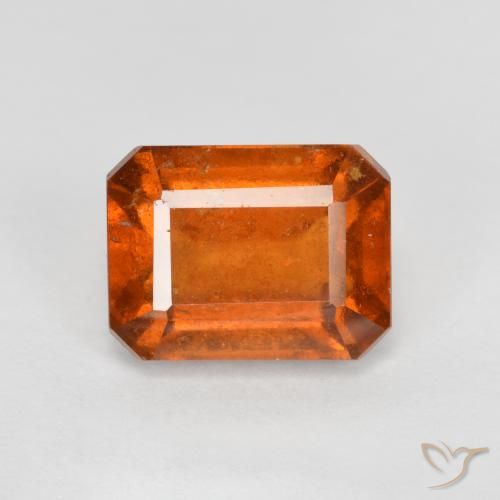 2.55ct Naturel Orange moyen Grenat Hessonite, Taille émeraude, SI