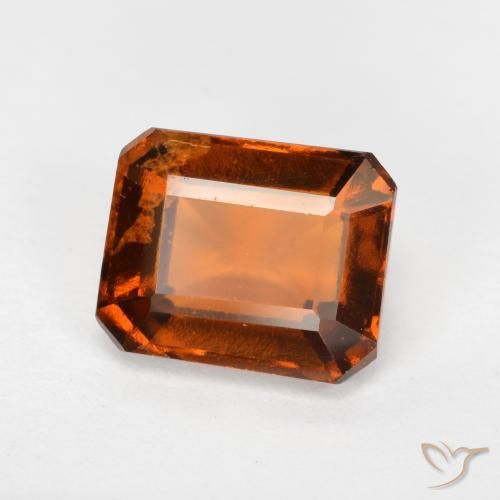 Grenat Hessonite Ambre orange naturelle Octogone / coupe Émeraude, 2.39 ct, VS-SI