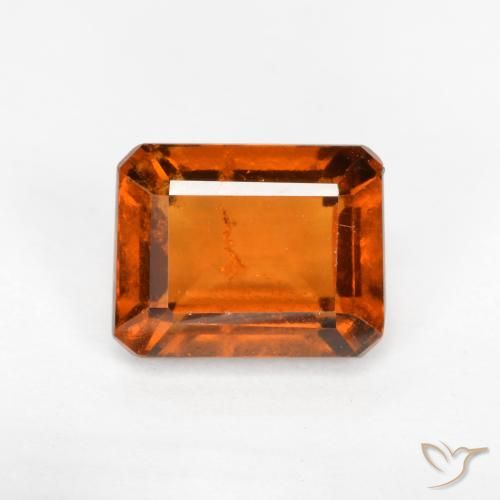 Grenat Hessonite Orange rougeâtre naturelle Octogone / coupe Émeraude, 2.14 ct, SI