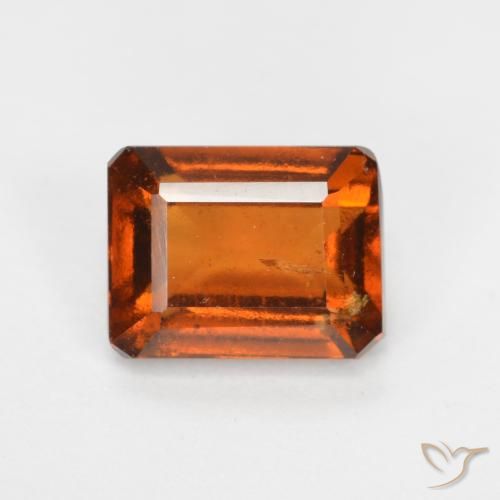 2.28ct Naturel Orange foncé Grenat Hessonite, Taille émeraude, SI