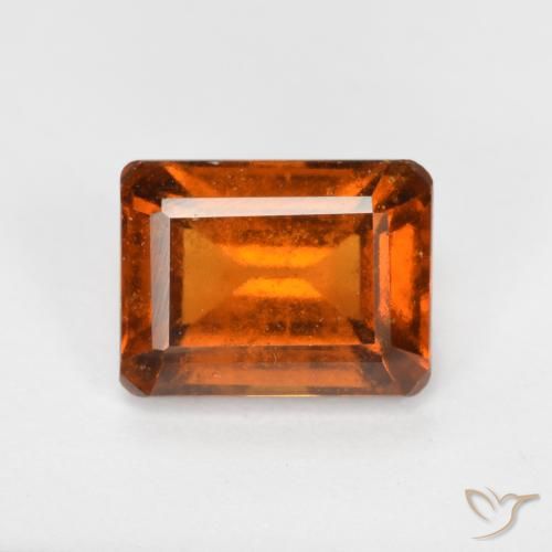 2.28ct Naturel Orange rougeâtre Grenat Hessonite, Taille émeraude, VS-SI