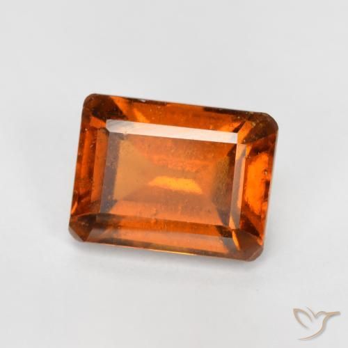 Grenat Hessonite Orange rougeâtre naturelle Octogone / coupe Émeraude, 2.28 ct, VS-SI