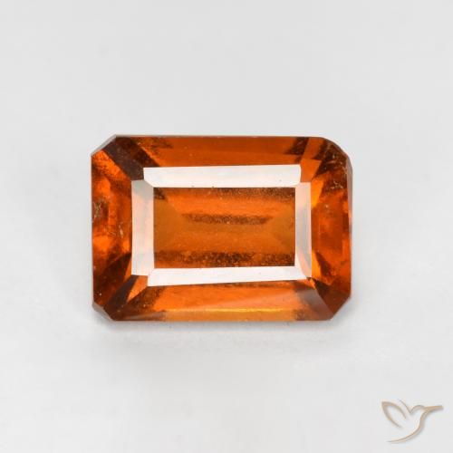 Grenat Hessonite Orange feu naturelle Octogone / coupe Émeraude, 1.94 ct, SI