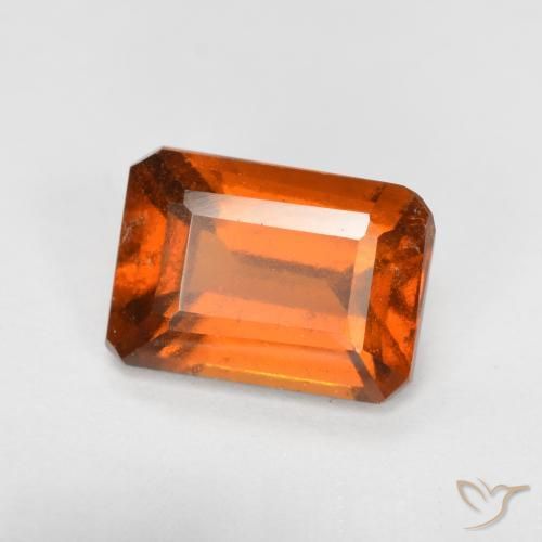 Grenat Hessonite Orange feu naturelle Octogone / coupe Émeraude, 1.94 ct, SI