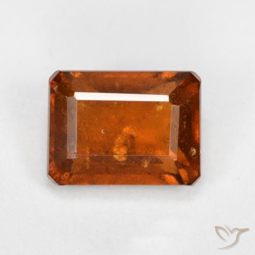 2.31ct Naturel Ambre orange Grenat Hessonite, Taille émeraude, SI