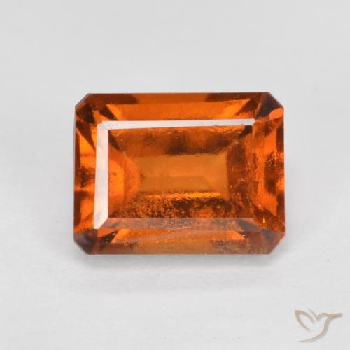 Grenat Hessonite Orange feu naturelle Octogone / coupe Émeraude, 2.23 ct, VS-SI