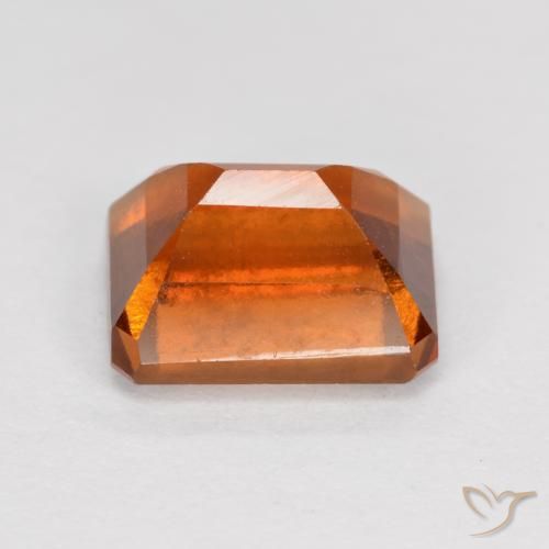 Grenat Hessonite Orange feu naturelle Octogone / coupe Émeraude, 2.23 ct, VS-SI