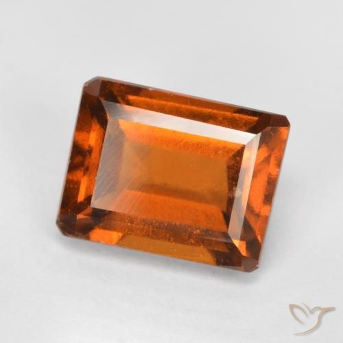 2.17ct Naturel Orange foncé Grenat Hessonite, Taille émeraude, VS-SI