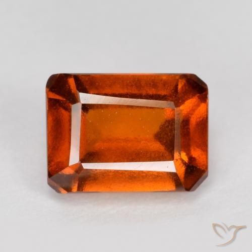 1.57ct Naturel Orange feu Grenat Hessonite, Taille émeraude, VS-SI