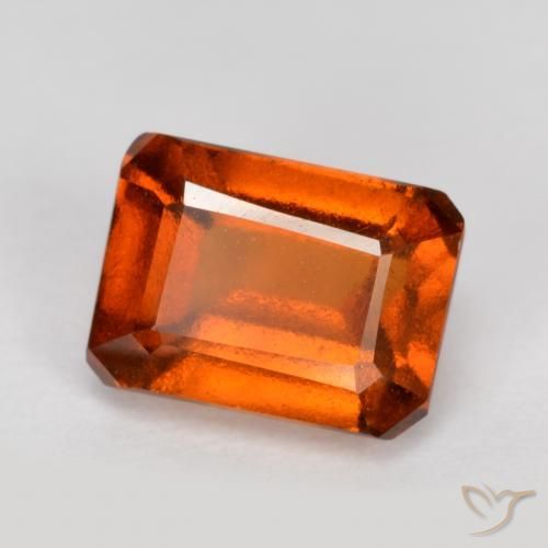 Grenat Hessonite Orange feu naturelle Octogone / coupe Émeraude, 1.57 ct, VS-SI