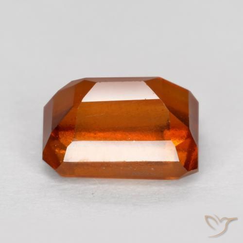 Grenat Hessonite Orange feu naturelle Octogone / coupe Émeraude, 1.57 ct, VS-SI
