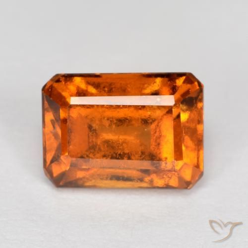 1.48ct Naturel Orange moyen-foncé Grenat Hessonite, Taille émeraude, SI