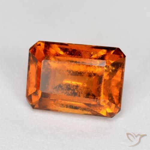 Grenat Hessonite Orange moyen-foncé naturelle Octogone / coupe Émeraude, 1.48 ct, SI