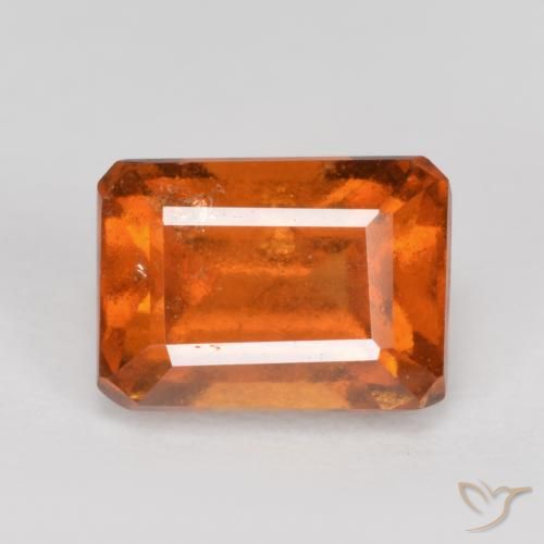 Grenat Hessonite Orange foncé naturelle Octogone / coupe Émeraude, 1.76 ct, SI