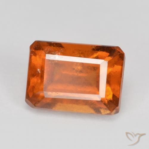 Grenat Hessonite Orange foncé naturelle Octogone / coupe Émeraude, 1.76 ct, SI