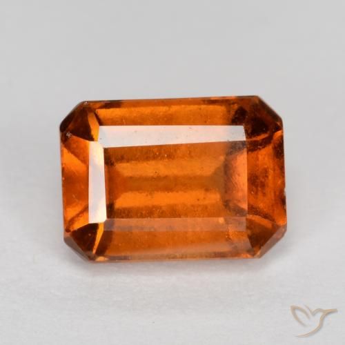 1.45ct Naturel Orange feu Grenat Hessonite, Taille émeraude, VS-SI