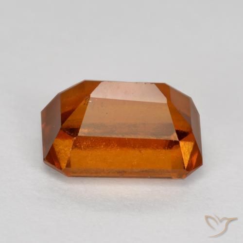 Grenat Hessonite Orange feu naturelle Octogone / coupe Émeraude, 1.45 ct, VS-SI