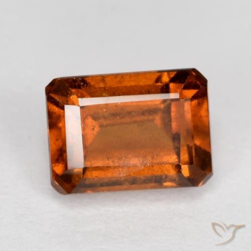 Grenat Hessonite Orange foncé naturelle Octogone / coupe Émeraude, 1.65 ct, VS-SI