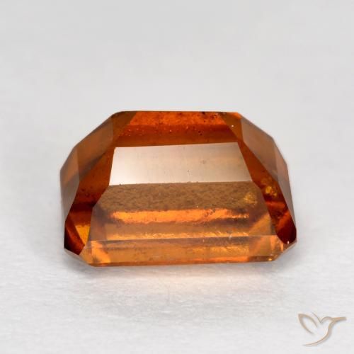 Grenat Hessonite Orange foncé naturelle Octogone / coupe Émeraude, 1.65 ct, VS-SI