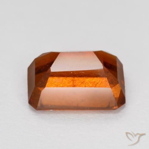 Grenat Hessonite Ambre orange naturelle Octogone / coupe Émeraude, 1.37 ct, VS