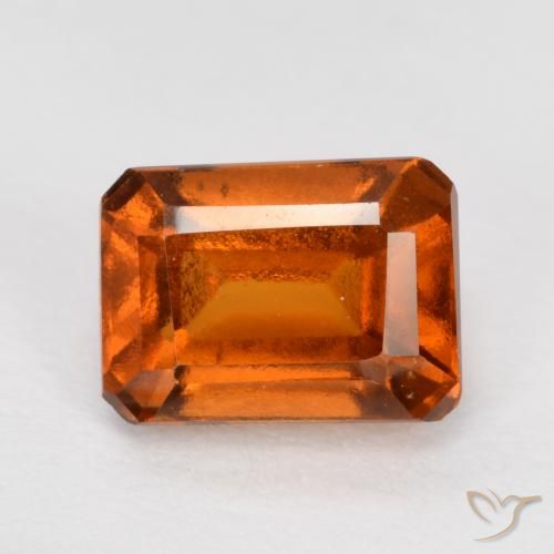 1.43ct Naturel Orange feu Grenat Hessonite, Taille émeraude, VS