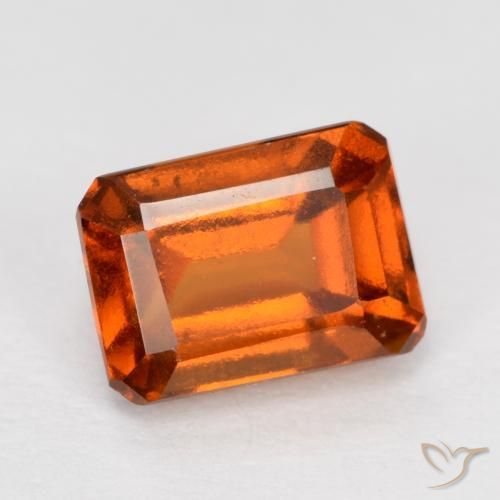 Grenat Hessonite Orange feu naturelle Octogone / coupe Émeraude, 1.43 ct, VS