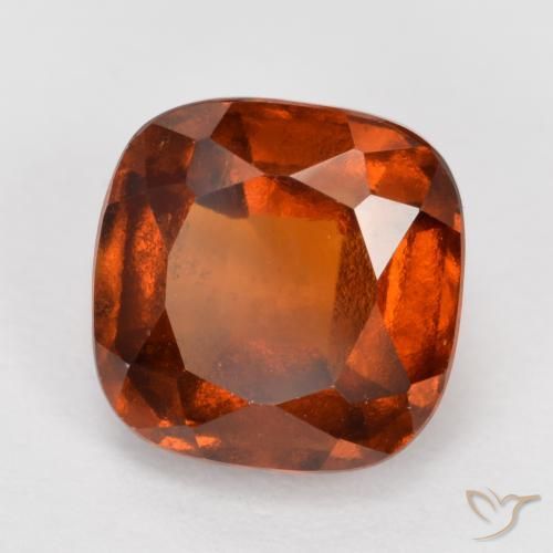 Grenat Hessonite Orange foncé naturelle Coussin, 2.31 ct, VS