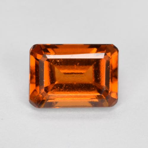 Grenat hessonite orange naturelle taille émeraude, 1,32 ct, VVS-VS